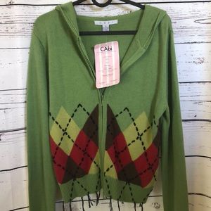 CAbi Sweaters - CABI green argyle hoodie zip-up cardigan sweater CAbi Sweaters - CABI green argyle hoodie zip-up cardigan sweater